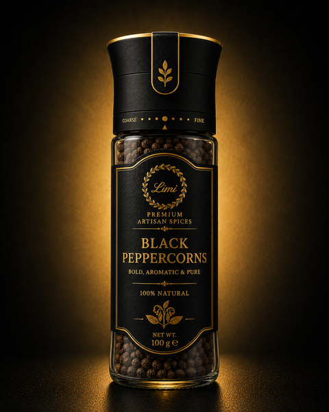 LIMI Food whole black peppercorns, 100 g package