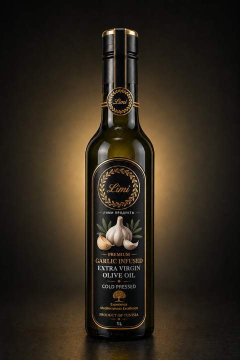 LIMI Food garlic infused extra virgin olive oil, 500 mL bottle
