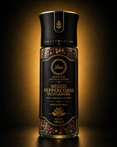 LIMI Food mixed peppercorns in an adjustable 80 g grinder
